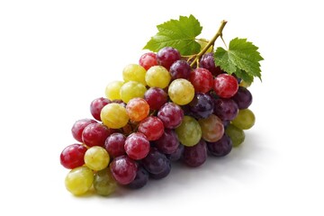 Fototapeta premium Fresh ripe table grapes cluster isolated on white background