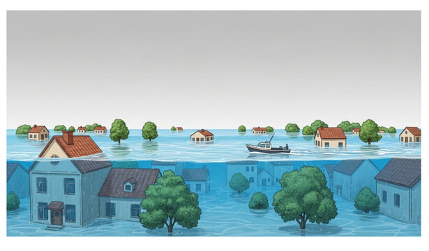 Natural disasters extreme weather calamities cartoon vector set