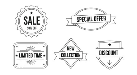 Obraz premium Graphic design elements sale badges special offers and limited time promotions