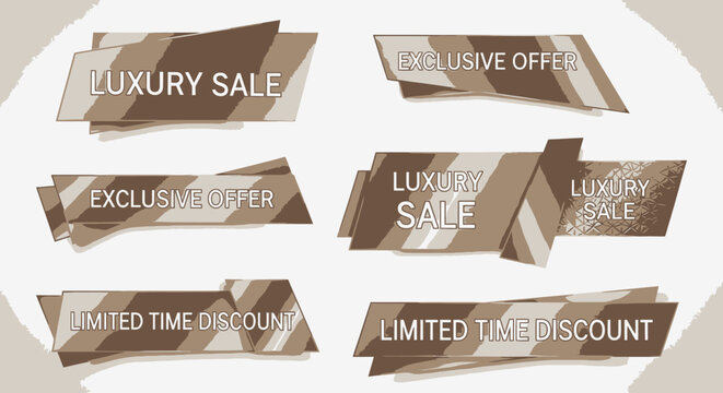 Golden Luxury Sale Discount Labels.