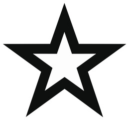 Fototapeta premium Bold Black Five-Pointed Star Silhouette with Inner White Star, Graphic Design Element