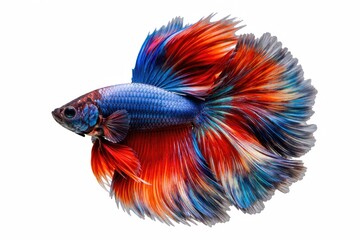 Fototapeta premium Colorful Siamese fighting fish Betta splendens isolated on plain white background