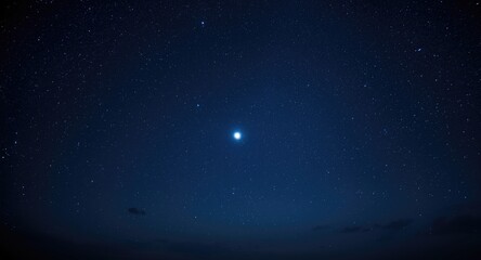 Naklejka premium soothing night horizon displaying a bright full moon and glittering starry sky