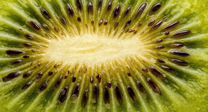 Vivid close up of kiwi fruit outer surface with detailed macro pattern