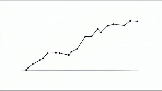 Visualizing upward trend data A line graph showing a steady increase with data points