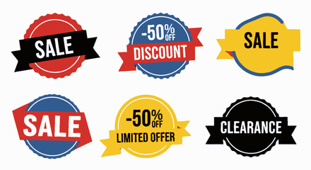 Fototapeta premium Discount Offer Sale Clearance Labels.