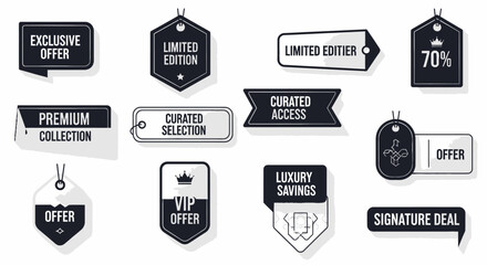 Obraz premium Collection of sale and offer tags.