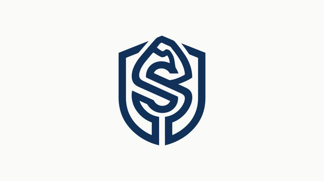 Elegant Abstract 'S' Lettermark Design within a Shield