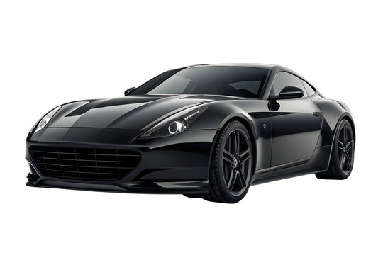 Matte Black Ferrari 812 Superfast Luxury Sports Car Front View