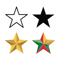 Obraz premium Golden and multicolor star badges, festive award ceremony, holiday gala branding, christmas party decor, achievement symbol icons, vector illustration