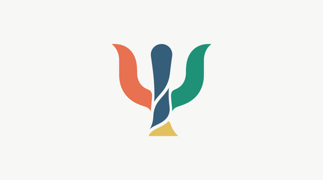 Abstract Colorful Symbol of Psychology on White Background