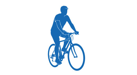 Fototapeta premium Person riding a bicycle on a flat road in a relaxed posture