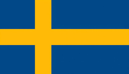 Naklejka premium Sweden flag close-up featuring the yellow Nordic cross on a blue background. High-resolution Swedish national flag texture for Scandinavian heritage and design