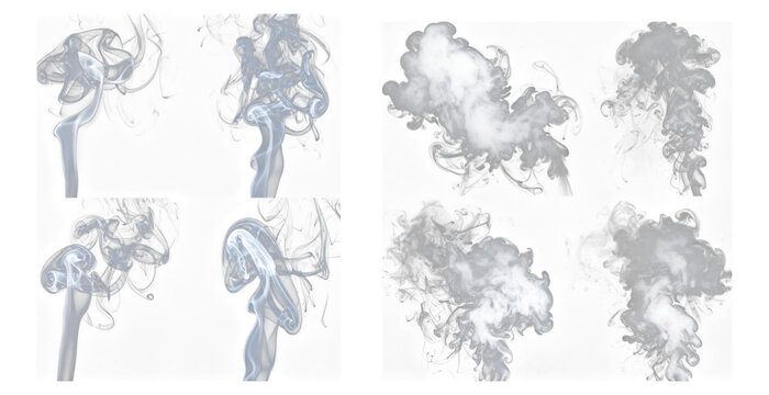 Various Smoke Patterns in Dark Background for Creative Design Use