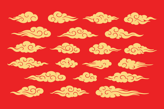 golden chinese ancient clound design