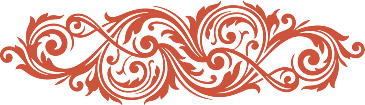 Elegant Red Floral Swirl Ornament