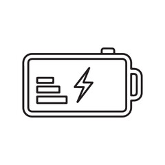 Accumulator Battery or Accu in outline icon. Vector illustration design element template in trendy and unique style. Editable graphic resources for your creativity project. © Safi