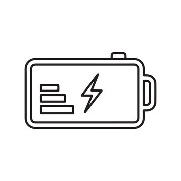 Accumulator Battery or Accu in outline icon. Vector illustration design element template in trendy and unique style. Editable graphic resources for your creativity project.