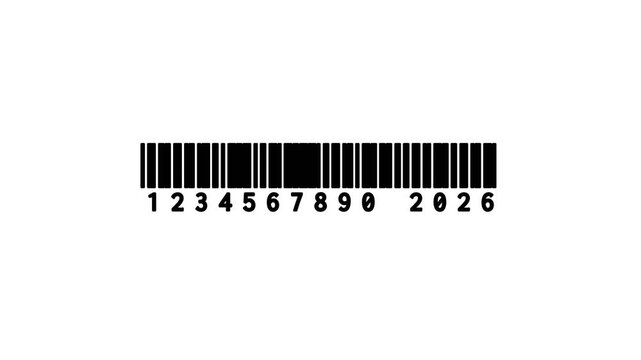 Barcode with numbers 1234567890 2026.