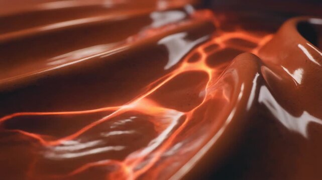 Closeup of melted chocolate texture.