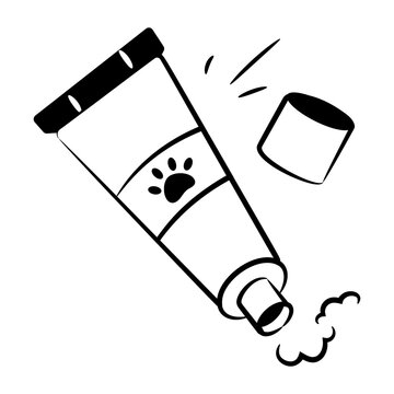 Drawing style icon of a pet toothpaste