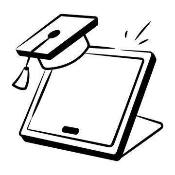 Drawing style icon showing an e learning
