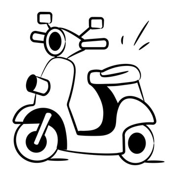 Hand drawn style icon depicting a scooty