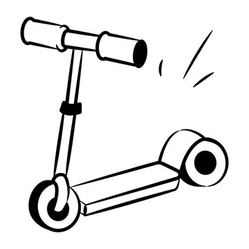 Drawing style icon showing a push scooty