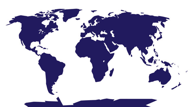 Global Map of the World - A Comprehensive Representation of Continents and Oceans on Earth
