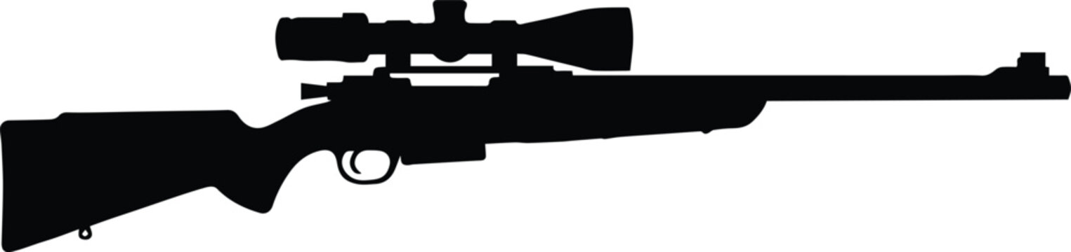 rifle bolt action scope mount silhouette vector illustration