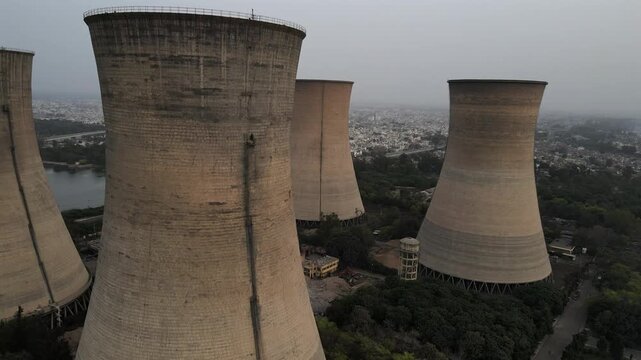 Aerial Perspective of Guru Nanak Dev Thermal Power Plant in Bathinda, Punjab, India.