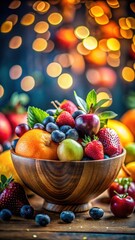 Naklejka premium A realistic photo of A colorful bowl of fresh fruits
