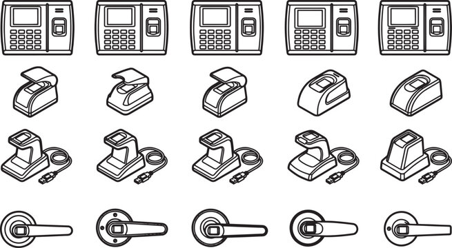 A schematic view showcasing different security system components, offering a clean, technical illustration.