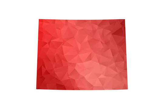 Wyoming Map - Polygon Style Vector Illustration in Red Gradient, Low Poly Geometric Design, Isolated on White Background, Perfect for Infographics, Reports, and Educational Materials.
