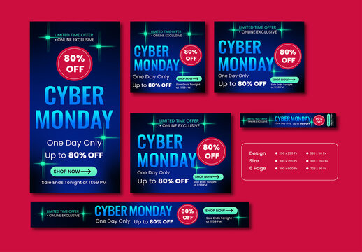 Cyber Monday Digital Web Banner Set