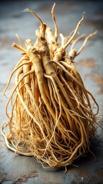 A photo of kava kava roots with selective focus for background