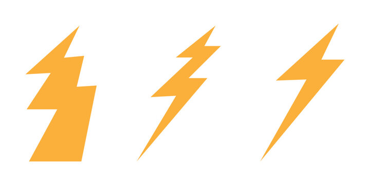 Lightning icon set. electric icon vector. power icon. energy sign