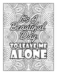 Naklejka premium Sarcastic Introvert Quote Coloring Page with Mandala Pattern