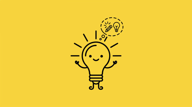 Happy Light Bulb Character Idea.