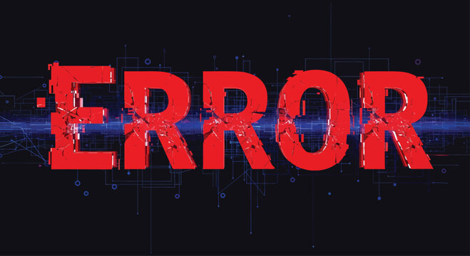 Error Message on Black Background with Red Text