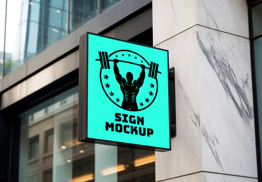Outdoor Wall Sign Mockup
