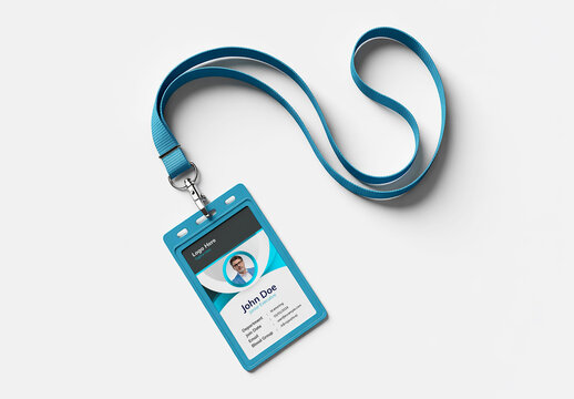 Realistic Vertical ID Card Mockup