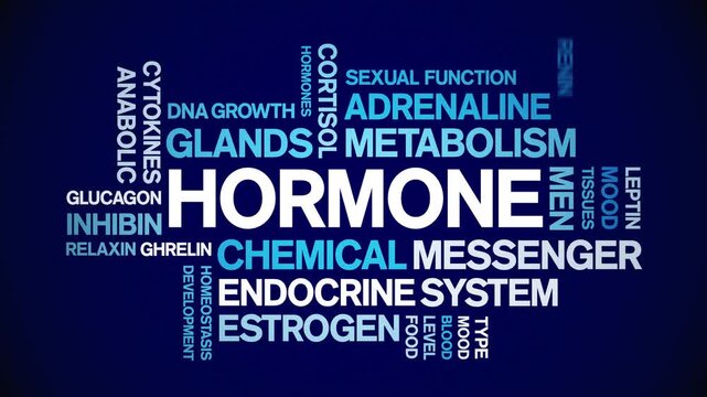 Hormone animated word cloud-text design animation tag kinetic typography seamless loop.