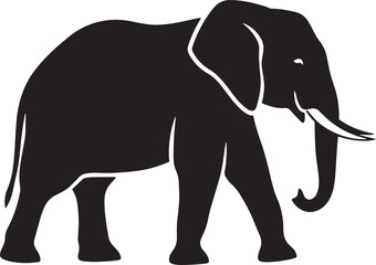 Fototapeta premium Black elephant icon, elephant silhouette, animal graphic, vector illustration