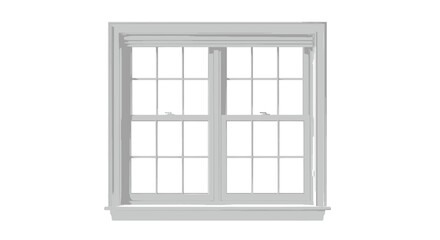 Obraz premium Gray Window with White Grid Pattern