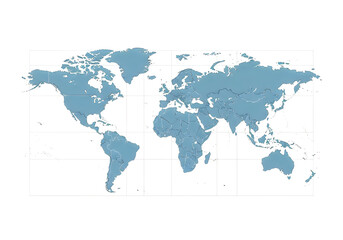 Fototapeta premium Minimalist world map on white background