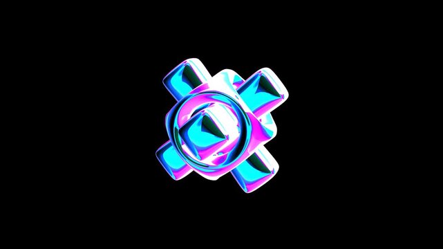 3d animation vibrant abtract shapes shines brightly with looping animation