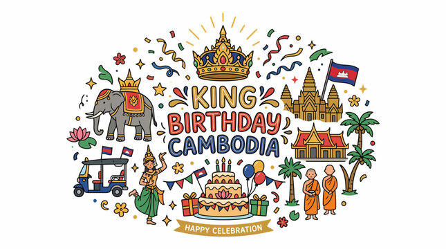 Cambodia King Birthday Celebration - Traditional Elements