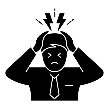 Stress Impact Line Icon with External Influence Illustration