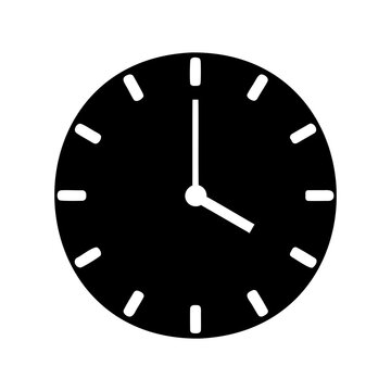 Simple graphic illustration of a clock face showing the time four o'clock